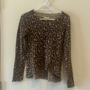 Julie & Jack Leopard Print Cashmere Top